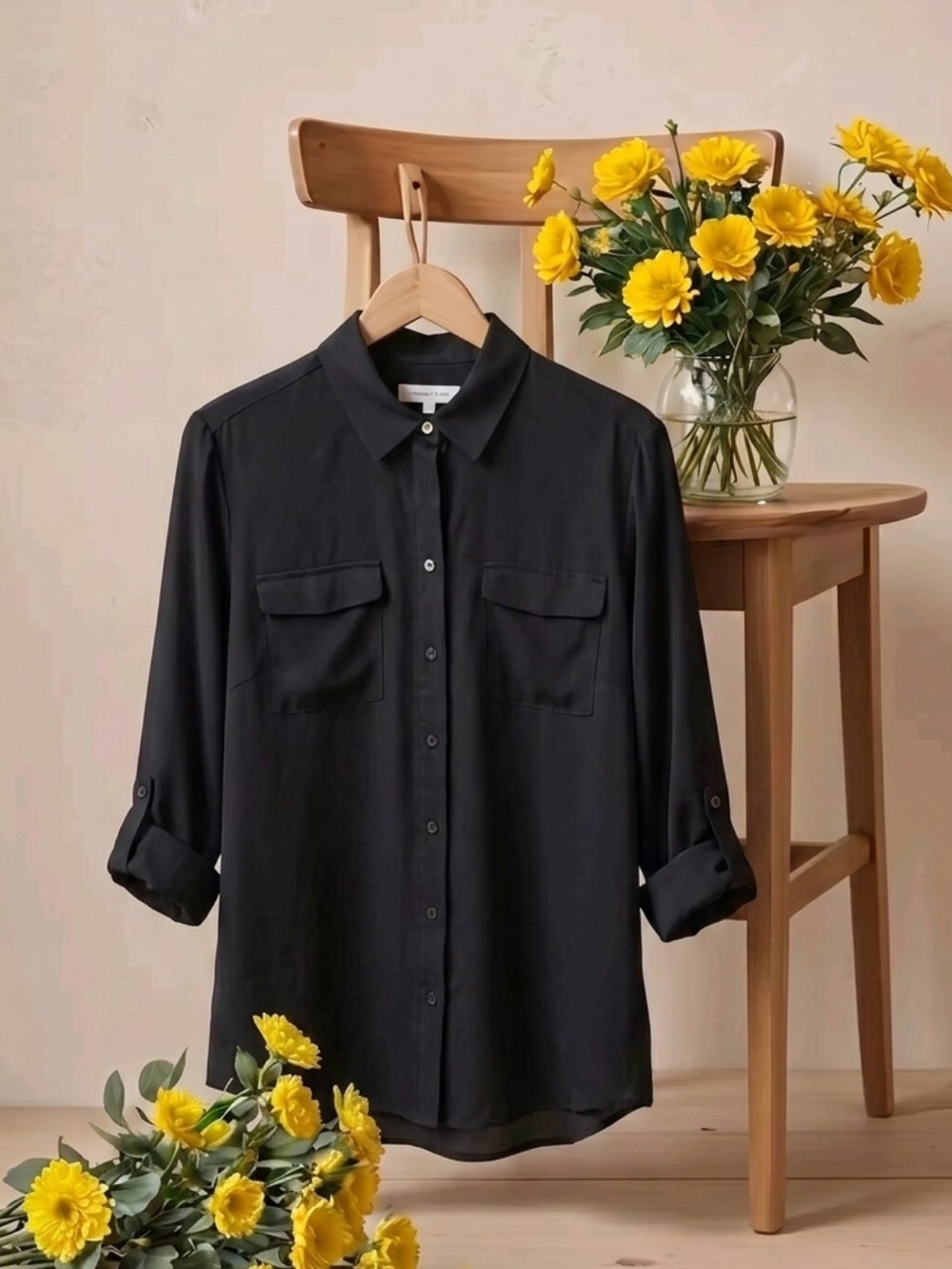 LOFT Black Button-Down Women’s Shirt